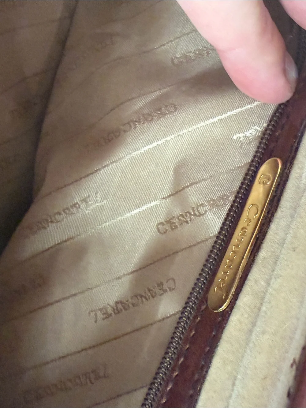 Brown Leather Structured Top-Handle Bag